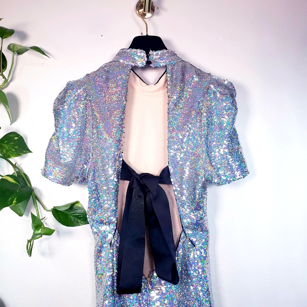 ASOS Edition New Glitter Sparkle Mini Party Dress - Picture 12 of 15